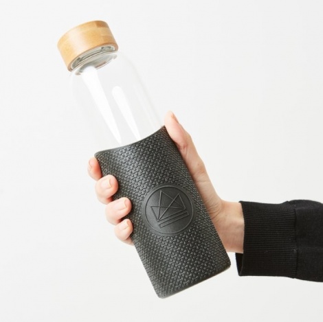 Glass Reusable Drinks Bottle (Black)